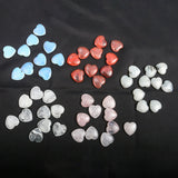 10pc/set Natural Heart Shaped Crystals Stones Mini 2cm Ornaments Reiki Rose Quartz 7 Chakras Energy Healing Gemstones Home Decor