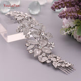 TOPQUEEN HP301 Indian Bridal Hair Accessories Alloy Flower Bridal Crowns and Tiaras Silver Hair Pieces Wedding Hair Jewelry