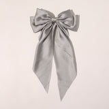 New Large Satin Bow Hairclip Girls Trendy Hairpin Women Chiffon Long Ribbon Ponytail Clip Barrettes Oversized Hair Accessories