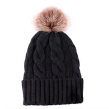 Warm Plush New Unisex Knitted Beanie Winter Warm Hat Cap Warm Down Thickened Wool Ball Ladies Autumn Winter Knitting Warm Cap