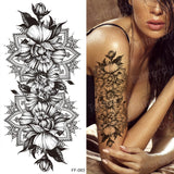 tattoo sticker women flower rose peony black tatouage temporaire femme temporary sleeve tattoo waterproof sexy body art fashion