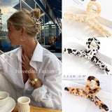 New Acetate Hair Claws Crab Clamps Charm Claw Clips Women Girls Leopard Hair Clips Retro Cross Hairdress Hair Styling Tool