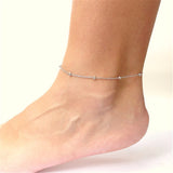 Trendy Simple Beads Anklets for Women Gold Sliver Color Summer Ocean Beach Ankle Bracelet Foot Leg Jewelry