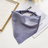 Women Solid Hair Scarf Scrunchies Vintage Triangle Bandana Hairband Headband Elastic Hair Bands Headwrap Hair Accessories