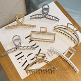 Fashion Gold Silver Hollow Geometric Hair Clips Metal Hair Claw Cross Hairclip Headband Hairpin Hair Crab Women Hair Accessories