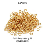 50-200pcs/Lot 3-10mm Stainless Steel Gold Open Jump Rings Split Rings Connector for Jewelry Making Accessories Findings Supplies