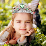 5pcs Kids Tiara Crown Set Girls Dress Party Accessories (Light Blue & Light Green & Rose Red & & Yello