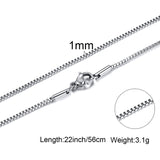 Box Chains Necklaces Delicate Square Links Stainless Steel Chains 2mm 4.5mm Necklace For Men Women 18 To 24 Inch