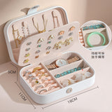 Mtcytea  Jewelry Organizer Display Travel Jewelry Case Boxes Portable Locket Necklace Jewelry Box Leather Storage Earring Ring Holder