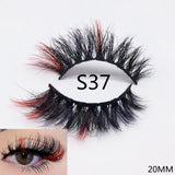 3D Mixed Color Mink Lashes Wholesale Beauty Natural Individual Eyelashes Fluffy Lash Extension mix pink blue dramatic lash