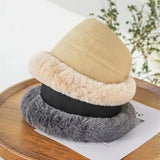Mtcytea Lamb Wool Bucket Hat For Women Men Autumn Winter Fisherman Hat Unisex Harajuku Outdoor Keep Warm Fishing Panama Cap