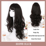 Lolita White Gold Highlight Pink Synthetic Big Wave Wig With Air Bangs Women's Cosplay Natural Heat Resistant Wig.