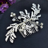 A33 Pearl Wedding Comb Head Jewelry Bride Hair Clips Floral Headpiece Crystal Women Tiaras Rhinestone Bridal Hair Accessories