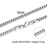 Box Chains Necklaces Delicate Square Links Stainless Steel Chains 2mm 4.5mm Necklace For Men Women 18 To 24 Inch