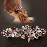 Mtcytea Korean version of the retro crystal flower spring clip hairpin bow hairpin temperament female fashion hairpin hair accessories