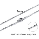 Box Chains Necklaces Delicate Square Links Stainless Steel Chains 2mm 4.5mm Necklace For Men Women 18 To 24 Inch