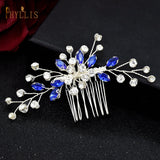 A33 Pearl Wedding Comb Head Jewelry Bride Hair Clips Floral Headpiece Crystal Women Tiaras Rhinestone Bridal Hair Accessories