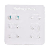 New Fashion Women 9pair/set Flower Pearl Alloy Ear Earring Cute Crystal Wedding Jewelry Gifts For Girl korean fashion