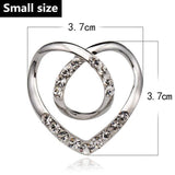 T-shirt Heart Scarf Brooches Crystal Silk Scarf Buckle Brooch Shawl Ring Clip Scarves Fastener Knotted Button Pin Accessories