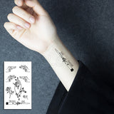 Feather Bird 8 Element Pattern Dandelion Temporary Tattoo Sticker Fake Tattoos for Women Men Body Makeup Waterproof Stickers