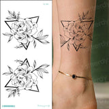 tattoo sticker women flower rose peony black tatouage temporaire femme temporary sleeve tattoo waterproof sexy body art fashion