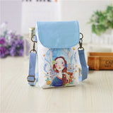 New Girls Canvas Messenger Bag Women Small Mobile Phone Bag Simple Casual Female Shoulder Bag