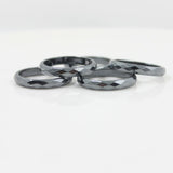 Fashion Grade AAA Quality 4 mm Width Faceted Hematite Rings (1 Piece)  HR1001