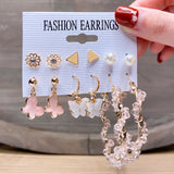 Fashion Gold Hoop Earrings Set Women Pearl Hoop Earrings Oversize Metal Circle Punk Earring Female Fashion Jewelry