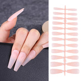 24Pcs Matte Long Ballerina False Nails Tips Colorful Coffin Full Cover Fake Nails With Glue Nail Art Decor Manicure Extension