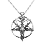 Fashion Steampunk Inverted Pentagram Star God Goat Head Pendant Necklace Satan Satan Mysterious Metal DIY Necklace in Jewelry