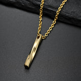 Fashion Men's Necklace Rectangle Pendant Necklace Fashion Simple Cross Chain Lover Gift Free Shipping