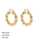 Classic Stainless Steel Ear Buckle for Women Trendy Gold Color Small Large Circle Hoop Earrings Punk Hip Hop Jewelry Accessories