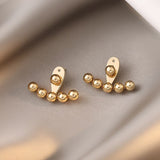 Mtcytea Korean Earing Claw Ear Hook Clip Earrings for Women Shiny Four-Prong Setting Gold Color Ear Earrings Wedding Fashion Jewelry