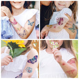 10 kind Watercolor Floral Butterfly Tattoo Children Safe Makeup Temporary Flower Body Arm Disposable Sticker tatouage temporaire