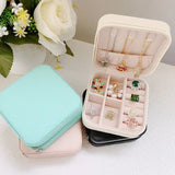 Mtcytea  Jewelry Organizer Display Travel Jewelry Case Boxes Portable Locket Necklace Jewelry Box Leather Storage Earring Ring Holder