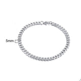 Curb Cuban Link Chain Bracelet for Men Women Couples Stainless Steel Wristbands 3mm to 11mm to Boyfreind husbands