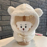 Plush Hat Autumn Winter Cute Children Cartoon Scarf Masked Hood Cap Double Fleece Warmth Boy Girl Adult Parent-child Baby Hat