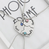 Korean Fashionable Women Necklac Chain 3 Piece Set Best Friend Friendship Pendant Bff Matching Necklace Jewelry