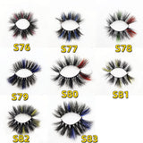 3D Mixed Color Mink Lashes Wholesale Beauty Natural Individual Eyelashes Fluffy Lash Extension mix pink blue dramatic lash