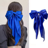 Solid Color Bow Ribbon Hair Clip New Women Large Bowknot Barrettes Women Ponytail Clip Headband Girls Hair Accessories Gift