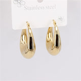 Stainless steel classic Hoop earrings Water droplets 25mm30mm 7g-11g per pair Real Employee wearing video display SL225