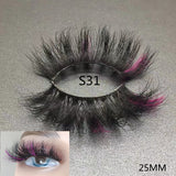 3D Mixed Color Mink Lashes Wholesale Beauty Natural Individual Eyelashes Fluffy Lash Extension mix pink blue dramatic lash