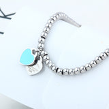 charms heart bracelet for women bangles beads femme gifts for women female stainless steel jewelry bracelet friendship bracelet