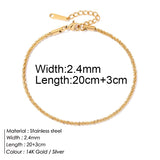 Stainless Steel Delicate Anklet for Women Gold Color Chain Anklet Bracelets on The Leg Do Not Fade Anklet Jewelry Women