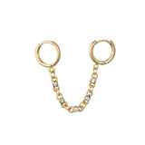 Lost Lady New Fashion Diamond Chain Hoop Earrings With The Same Personality Ladies Earrings Jewelry Wholesale Direct Sales