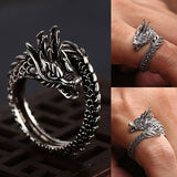 Retro Dragon Ring Male Trendy Personality Domineering Exaggerated Single Open Trendy Male Lady Index Finger Ring