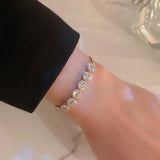 Luxury Gold Plated Oversized Zircon Adjustable Bracelets For Women  Trendy Shiny High Quality Bracelet Wedding Jewelry