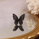 Korea Hot Selling Fashion Jewelry Exquisite Copper Inlaid Zircon Black Smart Butterfly Open Ring Female Prom Ring