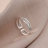 Korean Style Minimalist Geometric Rings for Women Cross Irregular Adjustable Simple Finger Ring Hip Hop Punk Open Ring Jewelry