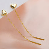 New Gold Color Long Crystal Tassel Dangle Earrings for Women Wedding Drop Earring Fashion Jewelry Gifts